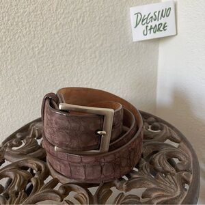 W. Kleinberg Brown Genuine Crocodile Made in USA Belt